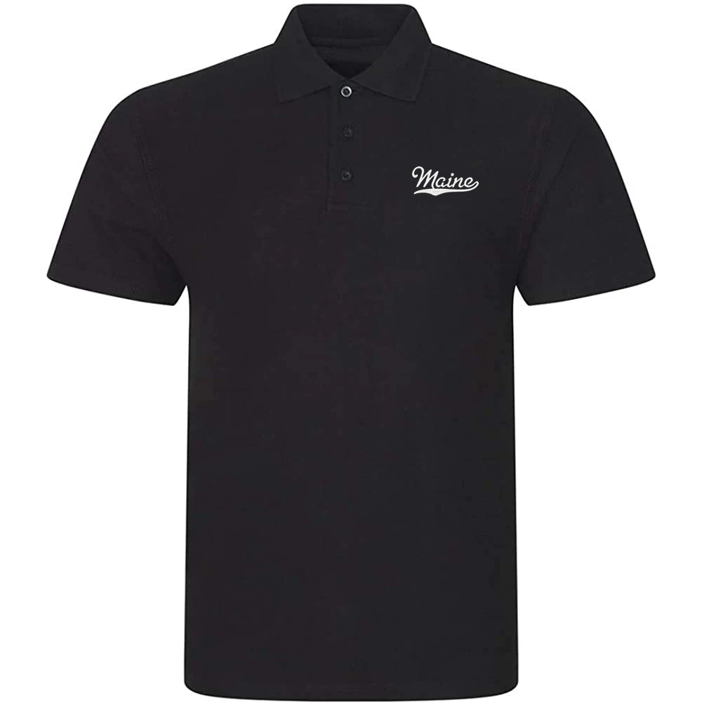 

Lyprerazy Men's Casual Polo Shirt Maine - ME Embroidered Short Sleeve Golf Polo-Shirt