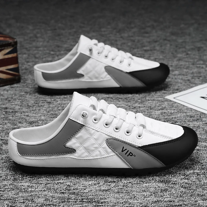 

Summer 2023 Half Slippers for Men Trendy Men's Flat Bottom Casual Shoes Soft Sole Support Shoes Men's Sneakers Zapatos De Hombre