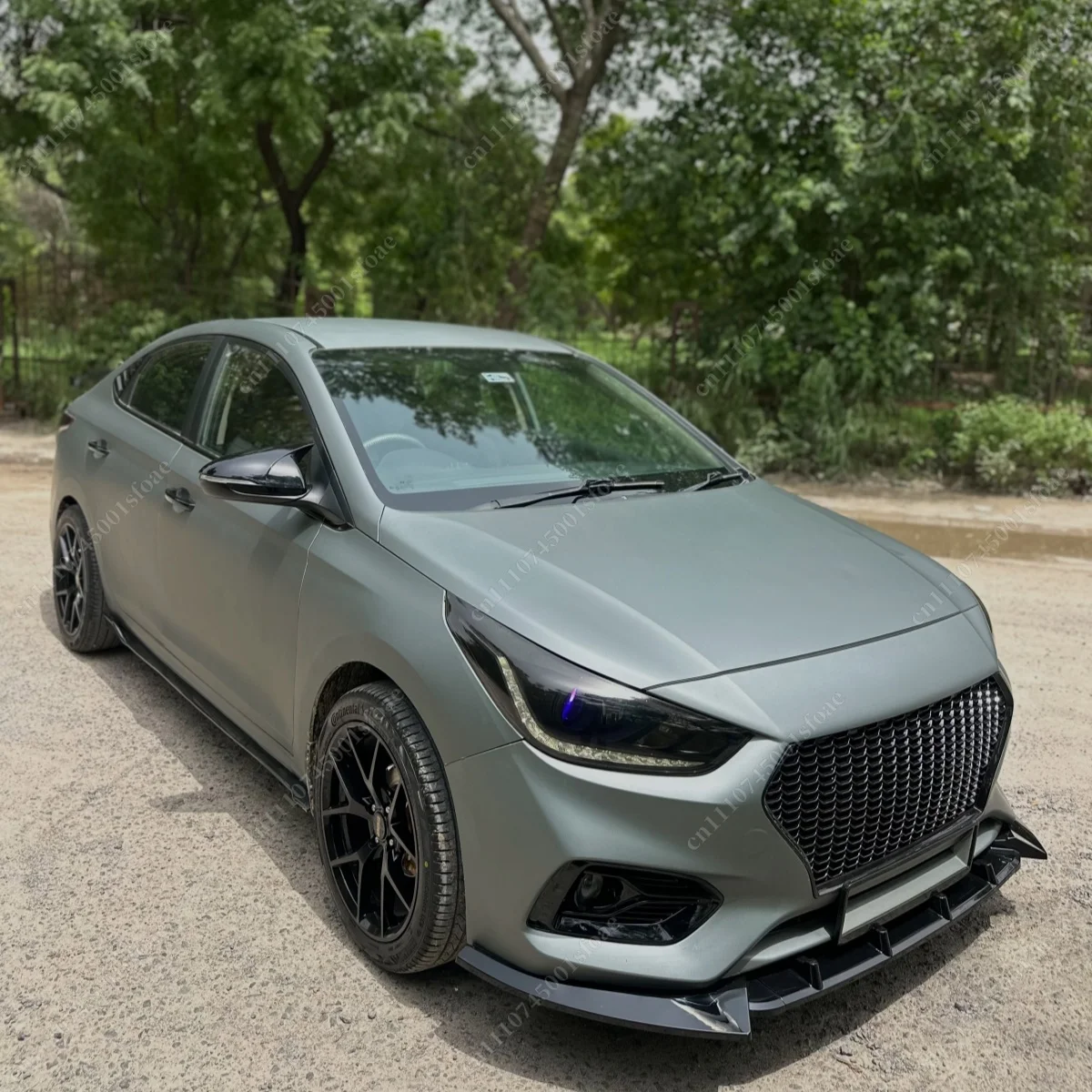 Front Bumper Lip Splitter for Hyundai Verna BN7 Accent 2023 2024 2025 2026 ABS Diffuser Gloss Black Under Chin Apron Spoiler Kit