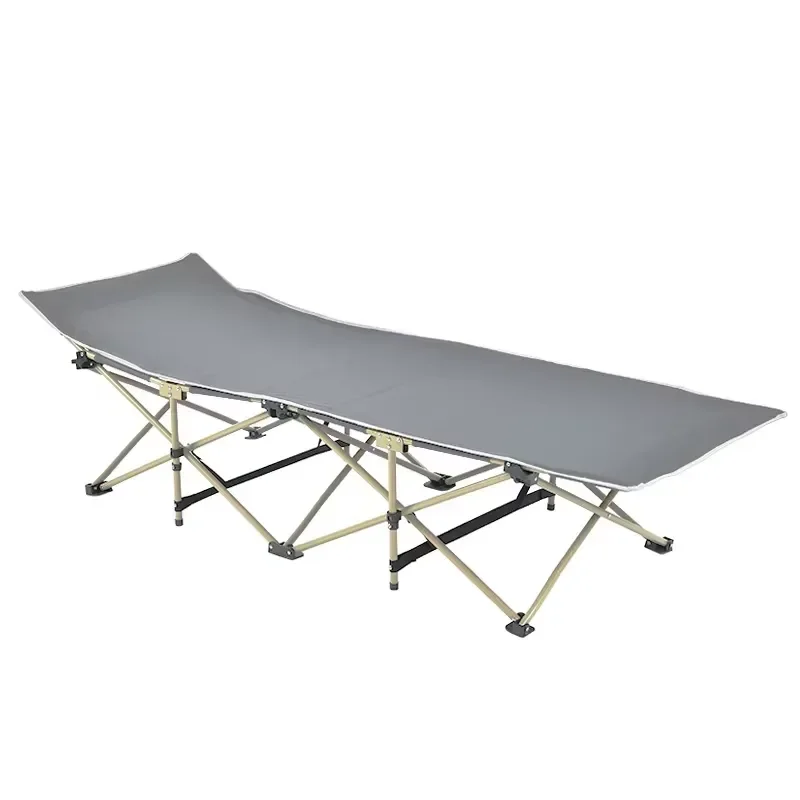 for EN-581 Portable Folding Camping Bed 600D PVC Oxford Steel Frame Durable Outdoor Emergency Rescue Cot for Hotel Use