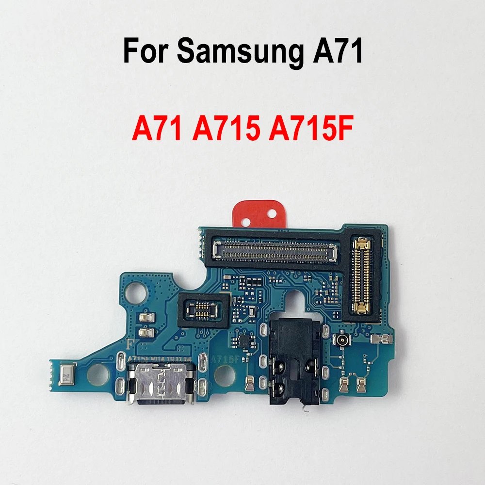 Substituição de placa de porta de carregamento, para samsung galaxy a71, a715, a715f, com cabo usb de carregamento, peças de reposição