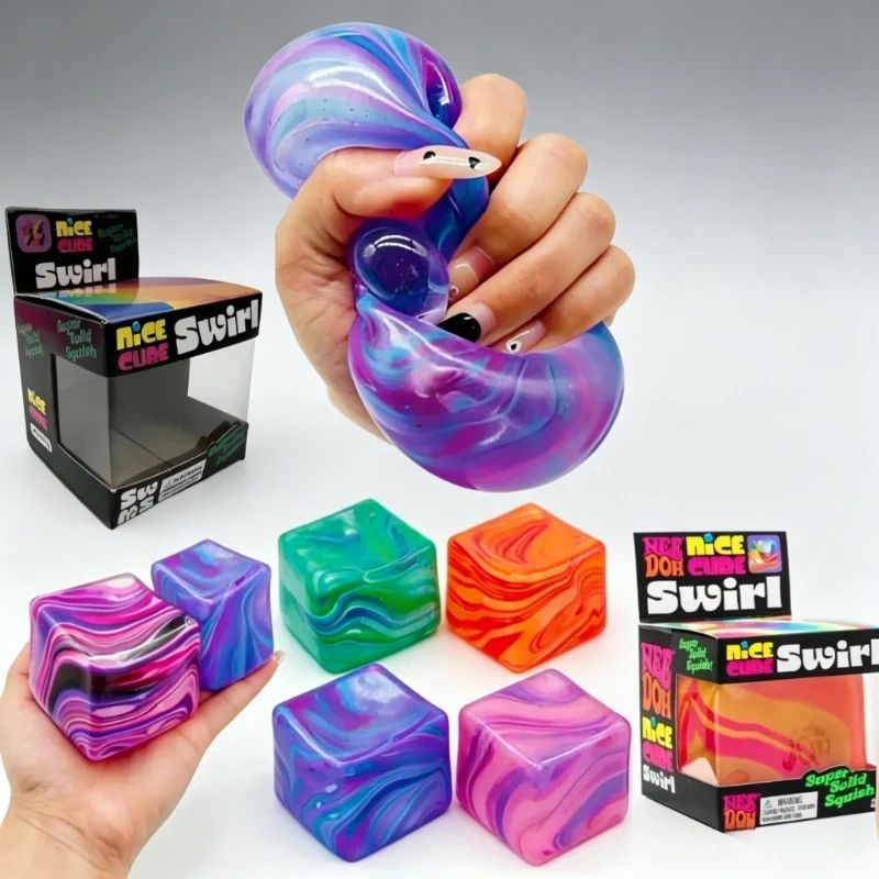 

NEW HOT Needoh Soft and Glutinous Sensory Stress-relief Toy Cube Filled with Gel Stretchable Ball Soft Ice blindbox Slow Rebound