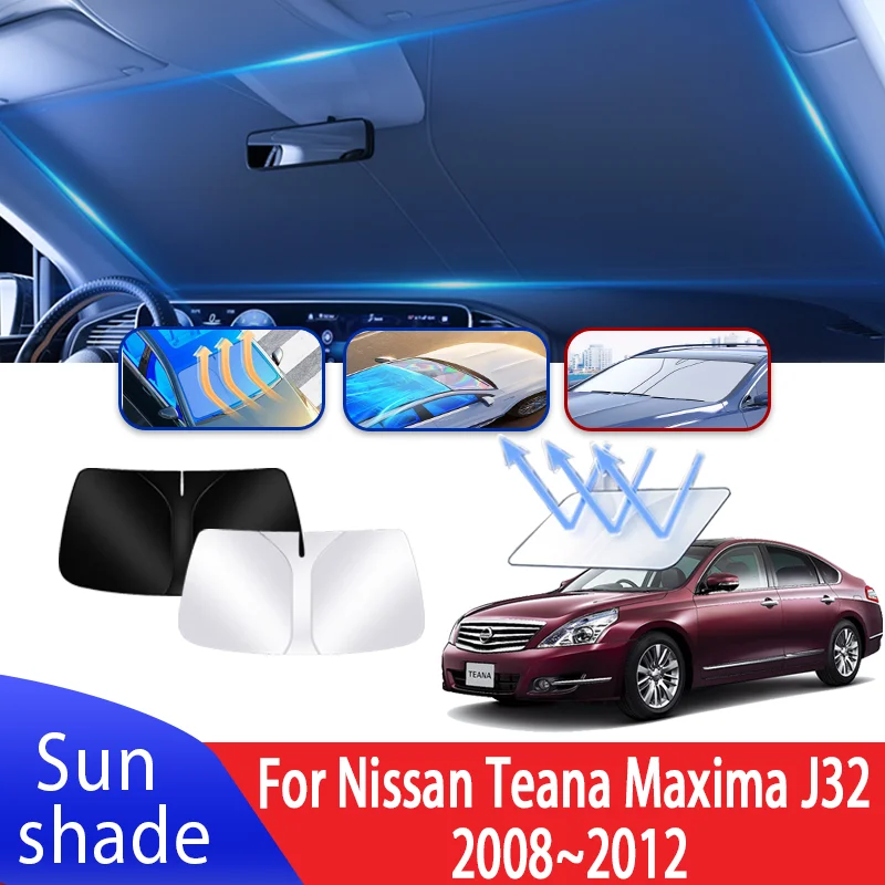 

Автомобильный солнцезащитный козырек для Nissan Teana Maxima J32 2008 ~ 2012 2010 2011, авто солнцезащитный козырек на лобовое стекло, теплоизоляция, летние аксессуары