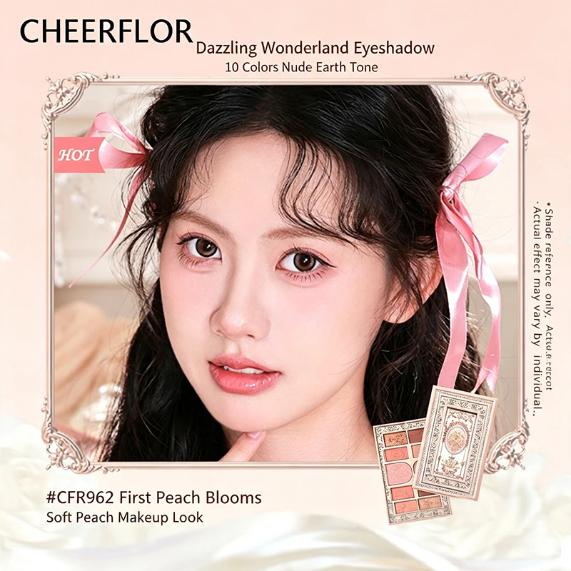 Cheerflor Embossed Eyeshadow Palette Matte Shimmer Nude Earth Tone Daily Waterproof Long Lasting Pigmented Multicolor Eye Makeup