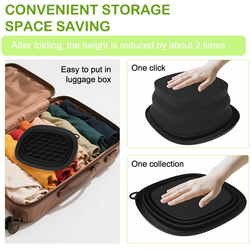 Vierkante opvouwbare siliconen kom voor gezichtsijsbad en thuishuidverzorging Routine Draagbare gezicht dompelkom voor vrouwen en meisjes