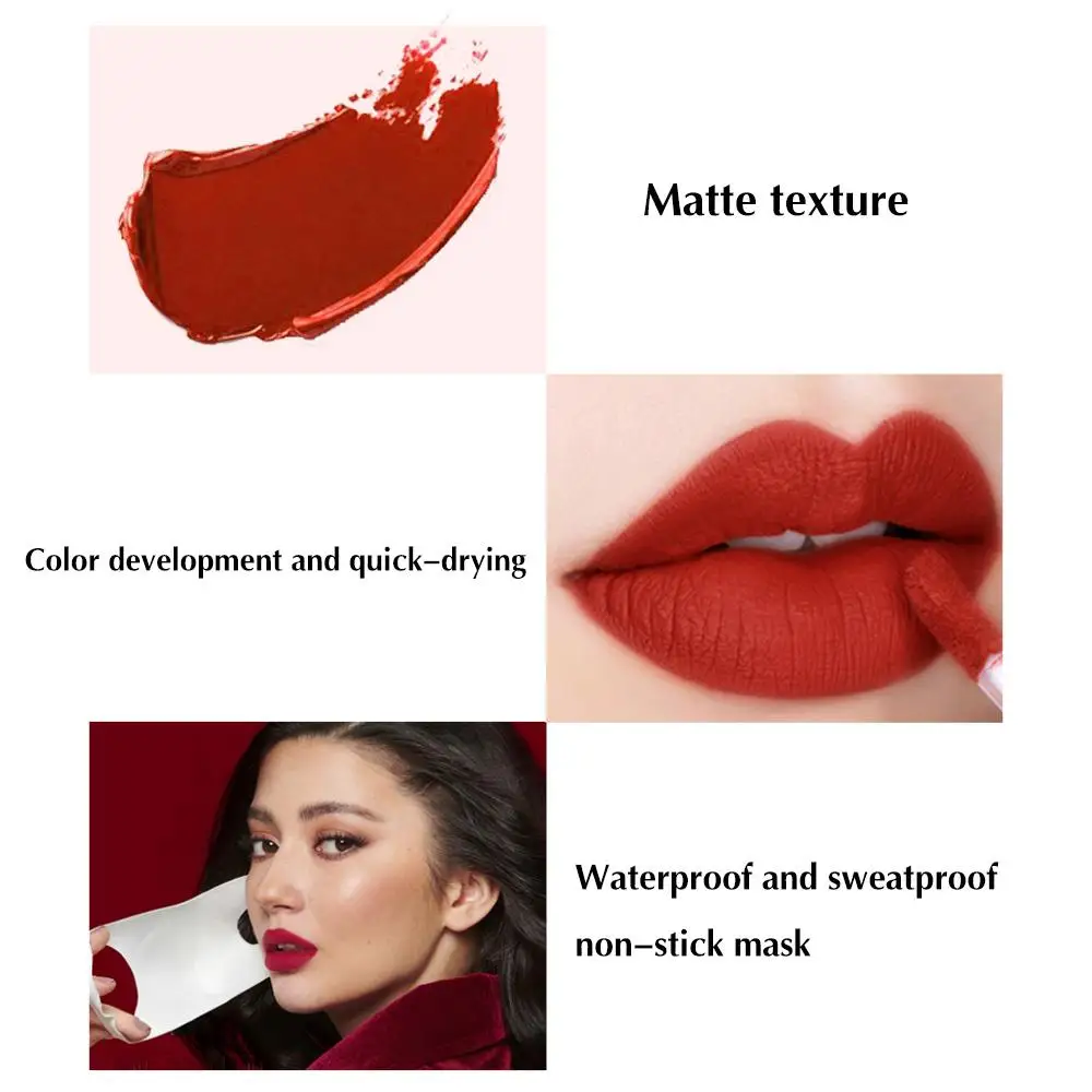 1~4PCS 9 Colors Lip Gloss Tube Matte Non-stick Cup Lip Glaze Long Lasting Lip Tint Beauty Lips Makeup Waterproof Cosmetic TSLM1