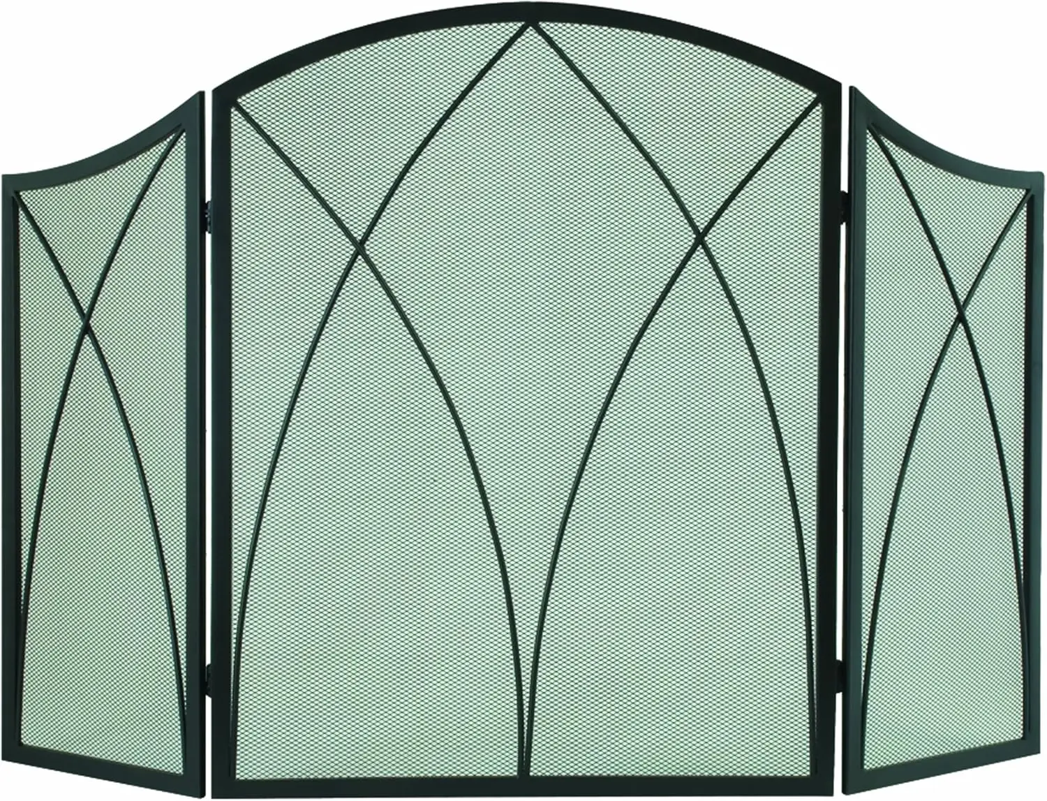 Arched 3-Panel Victorian Gothic Fireplace Screen