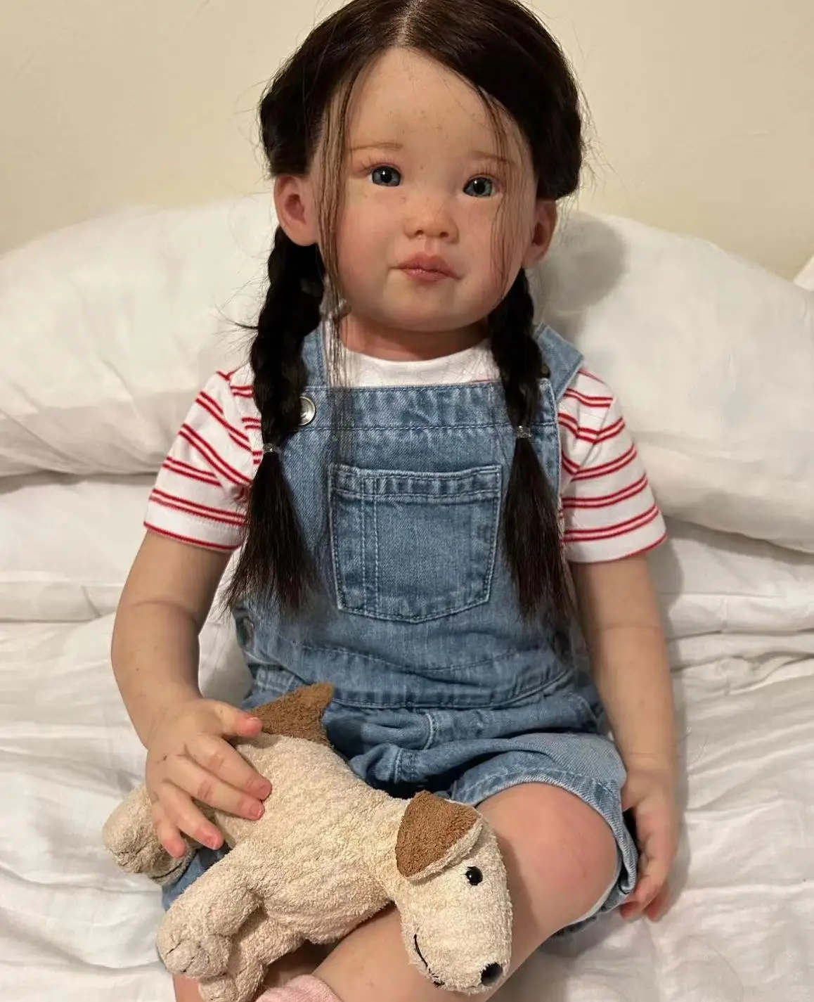 FBBD Customized Limited Supply 32inch Reborn Baby Leonie With Hand-Rooted Hair With Freckles On The Face Already Finished Doll