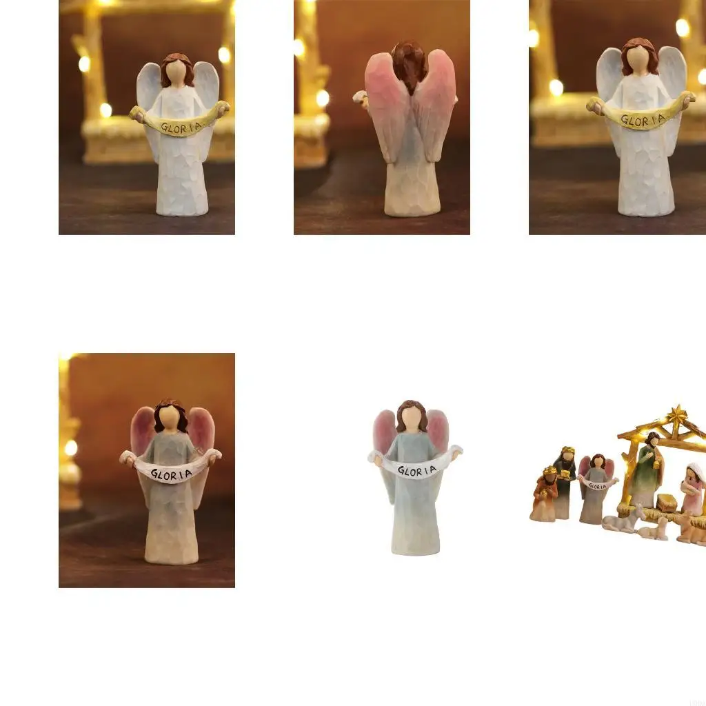 Baby Jesuses Holy Family Statue Miniature Christmas Nativity Scene Sculpture Xmases Indoor Home Table Holiday Decors