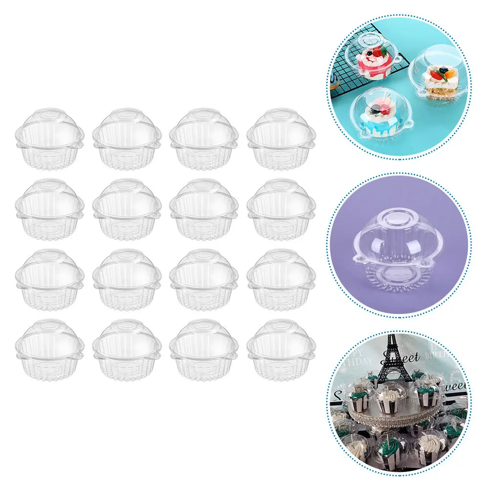60pcs Cake Boxes Transparent Dessert Packing Containers Baking Cake Case Pastry Storage Box Disposable Mousse Ball Fruit