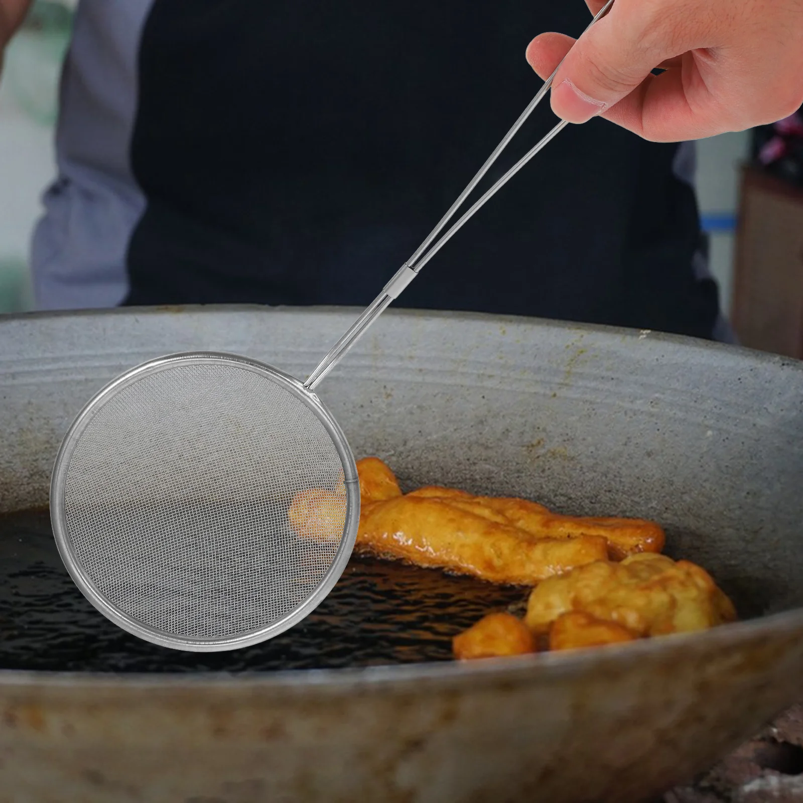 

5pcs 10Cm Stainless Steel Fine Mesh Strainer Square Oil Filter For Kitchen Skimming Filtering Deep Fryer Cooking Silver