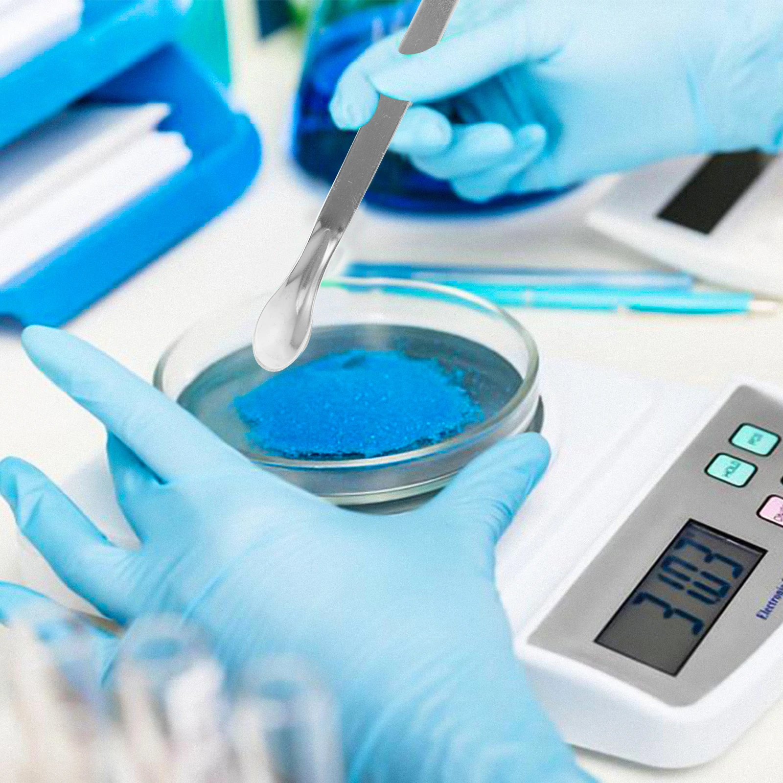 2 pcs Weighing Sampling Spoon Stainless Steel Medicine Spoon Thickened Double-Head Drug Reagents Sample Weighing Spoon Tools 