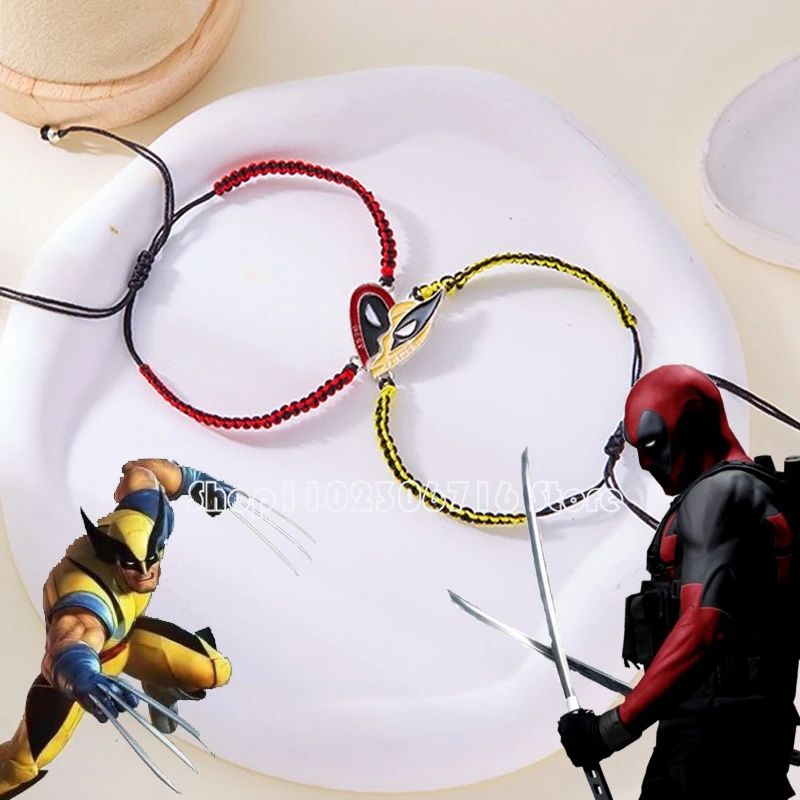

New Deadpool Mask Bracelet Anime Cartoon Fashion Cute Weaving Bracelet Deadpool&Wolverine Accessories Jewelry Men's Gift