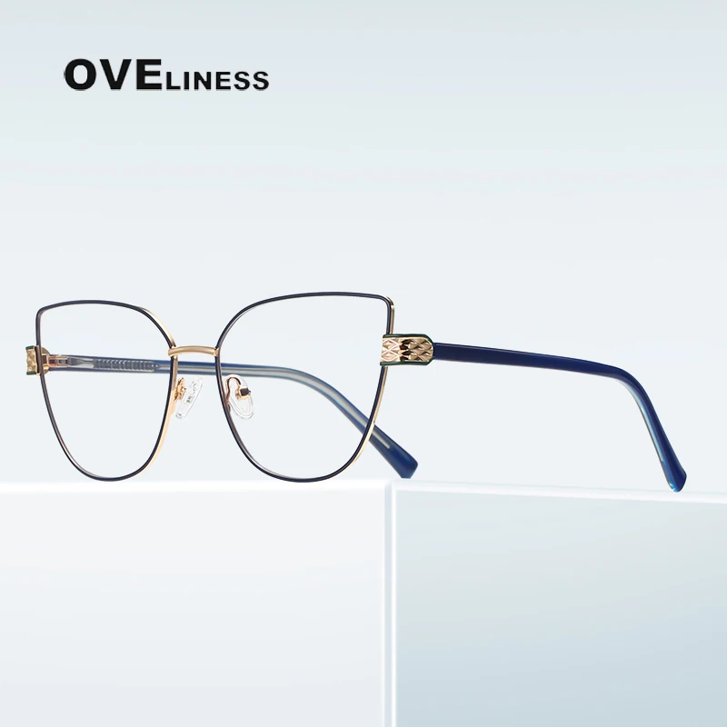 Spectacles butterfly shape Anti Blue Light Computer Glasses women Metal Frame Far Sight Glasses Clear Optical Frame Causel Frame