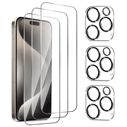 Protectores de pantalla para iPhone 11, 12, 13, 14, 15 Pro Max, Protector de lente de cámara para iPhone X, XS Max, 13, 11, 14 Pro, cubierta de vidrio templado