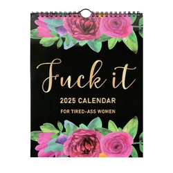 2025 Wall Hanging Calendar For Tired-Ass Women Paper Funny 12 Months Of Cuss Word Sayings Wall Calendar Unique New Year Gifts