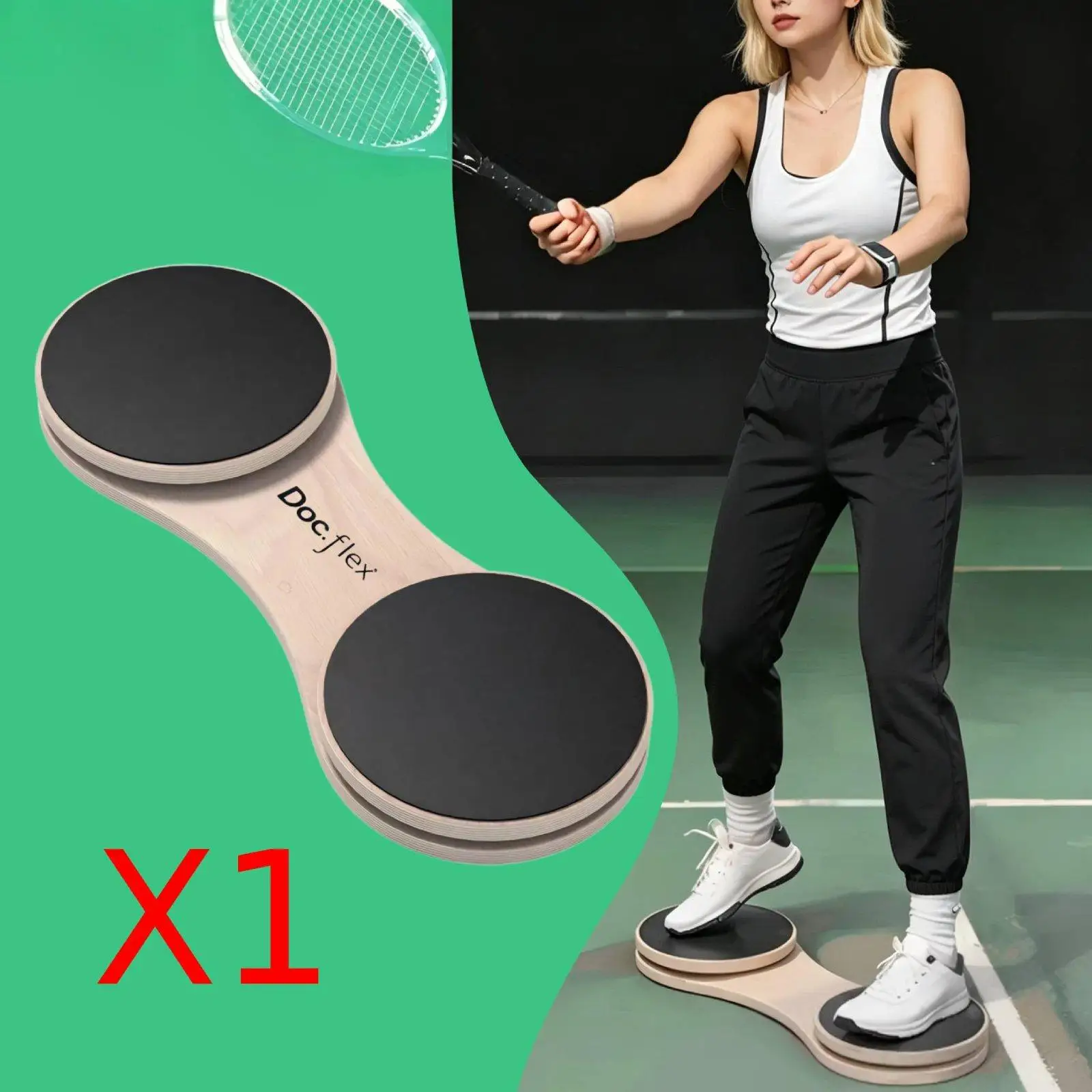 テニスバランストレーニングデバイス木製スポーツツールバランスパッド一人用家庭練習初心者子供向け