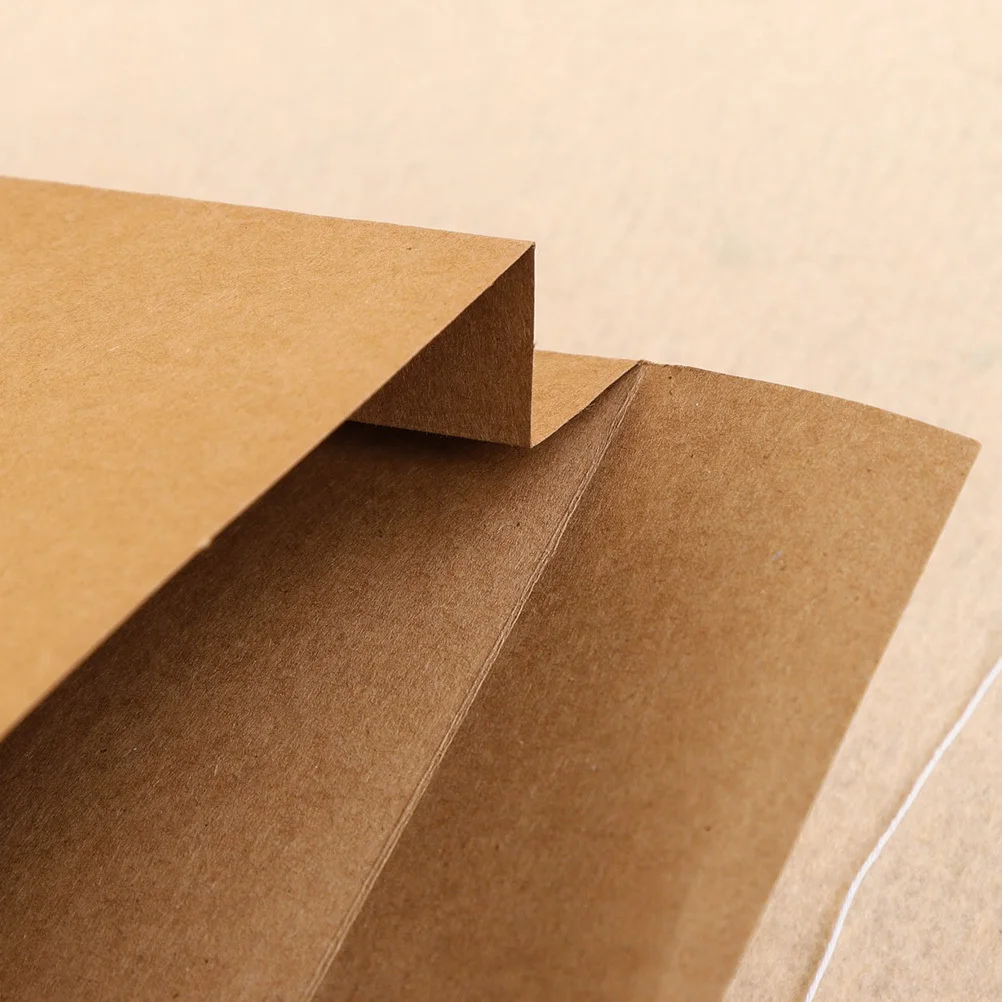 6Pcs A4 Light Brown Blank File Bag Paper Organizer Stylish Document Holder for Office School Interviews Travel