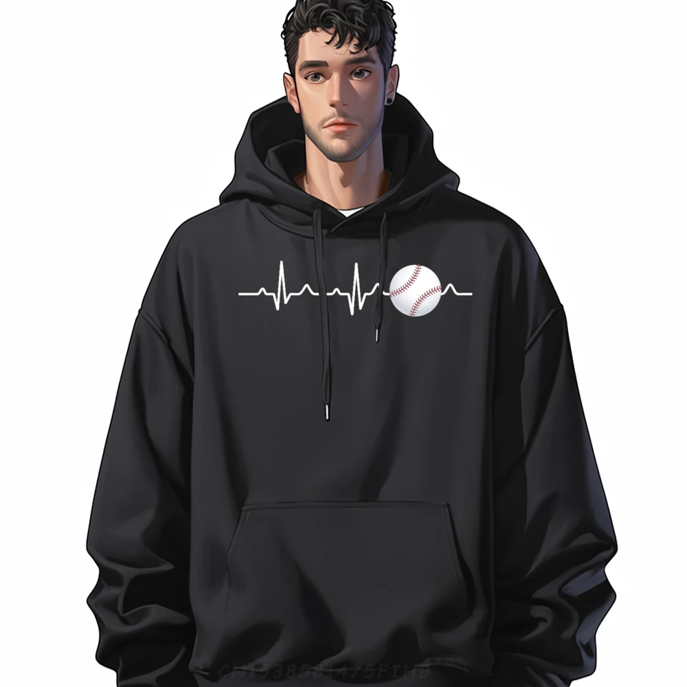 

Baseball Player Coach or Team Baseball Heartbeat Graphic Sweatshirts Men Oversized Men Shirts Memorial Day