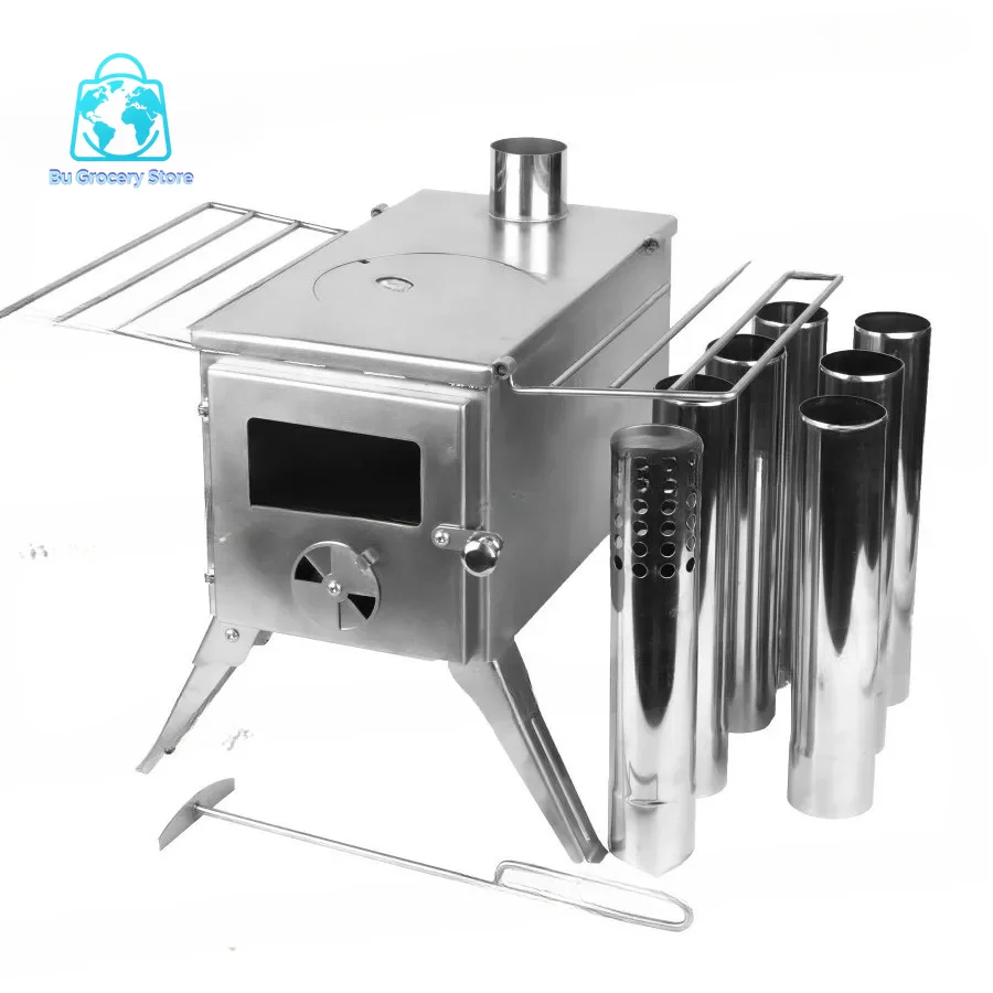 Smokeless Portable Camping Stove – Firewood Tent Heater with Stackable Design for Outdoor & Home Heating