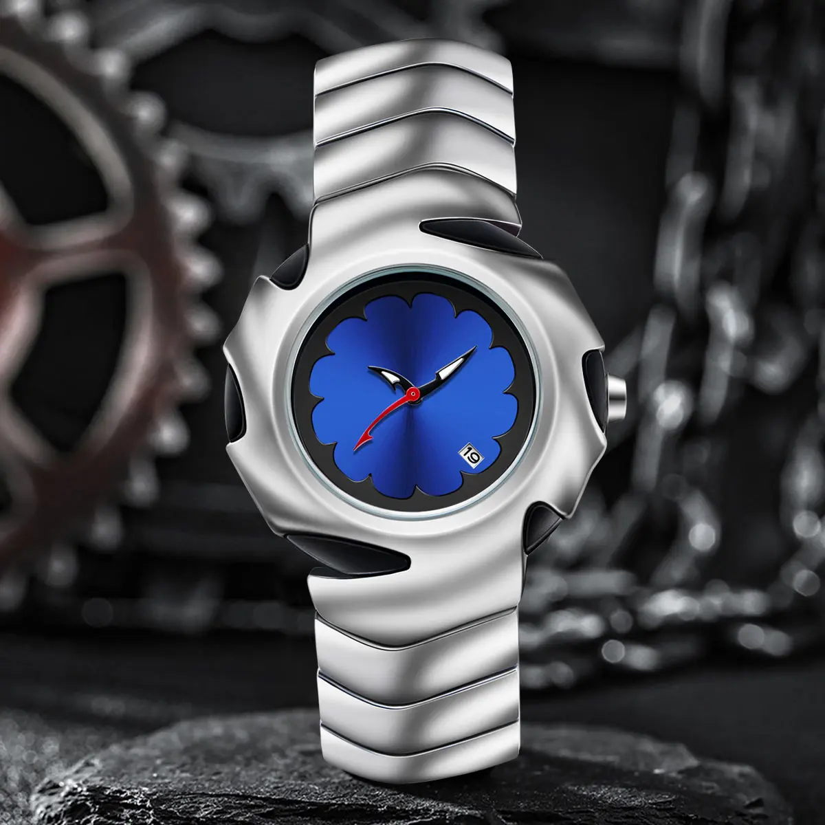 Classic Blade Unique Shape Quartz Watch Mens Creative Unique Style Fashion Business Sports Men Watch AAA Clock Mens Wristwatch