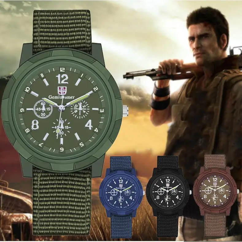 Buitenlandse Handel Nieuwe Nylon Gevlochten Touw Sporthorloge Quartz Horloge Heren Outdoor Sport Horloges In Voorraad