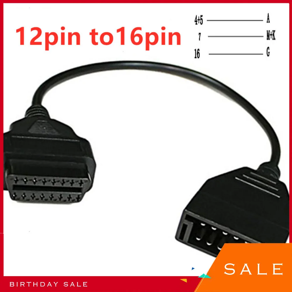 

2024 Convertor Adapter Cable Diagnostic Scanner OBD 12 Pin OBD1 To 16 Pin OBD2 Convertor Adapter Cable Diagnostic Scanneer