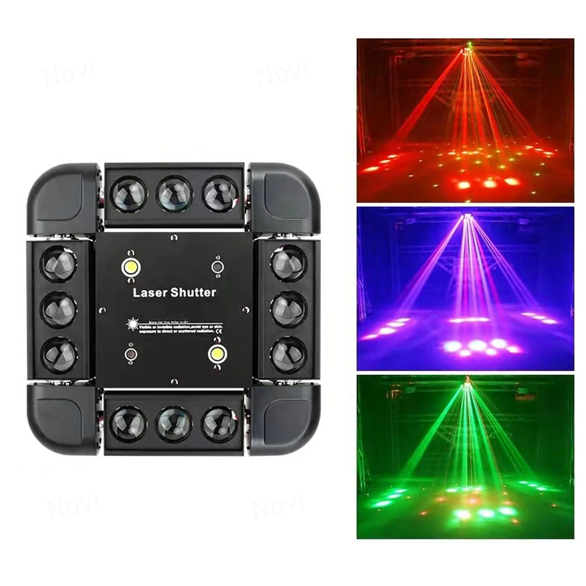 12PcsX10W RGBW 3in1 LED Windstorm Moving Head Strobe Rotating Beam Stage Light Hot Selling New Product Disco Laser Projector