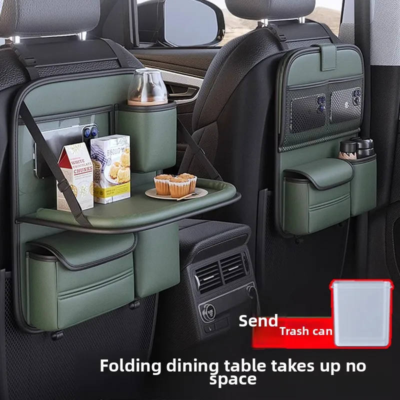 

Car Seat Back Shelf Seat Back Storage Bag Children's Car Rear Seat Folding Small Table Board Car Trash Can