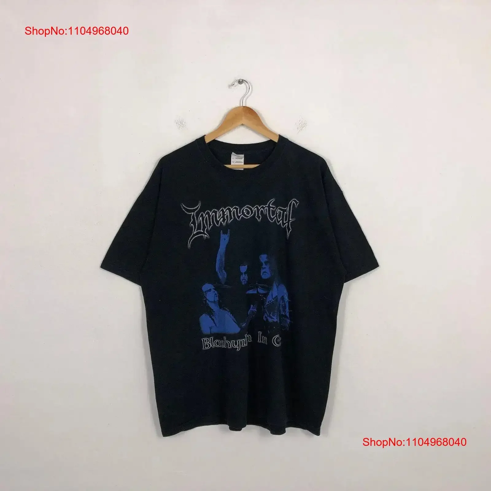 

Винтажная футболка Immortal Blashyrkh Norweygian Heavy Metal Band, винтажная растянутая футболка с рисунком, повседневная, универсальная