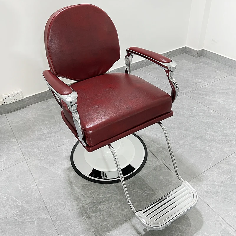 Cadeira de barbeiro reversível premium, cadeira de salão de espuma respirável, loja de estilo de cabelo, beleza reclinável, forte, móveis de salão de coiffure