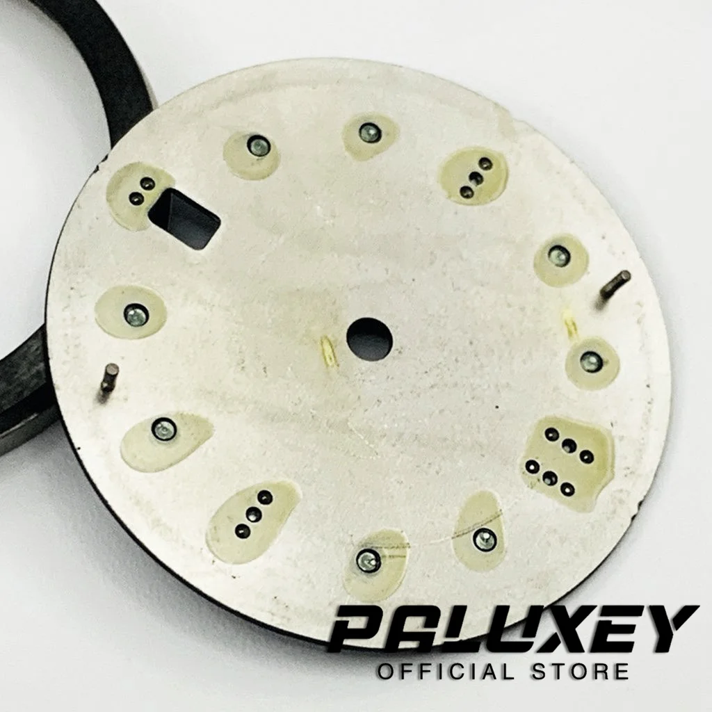 31 مللي متر NH35 أسود أبيض أزرق ساعة الطلب مضيئة 6 الساعة تاريخ نافذة ساعة وجوه ل NH35/NH35A/4R/7S حركة استبدال أجزاء