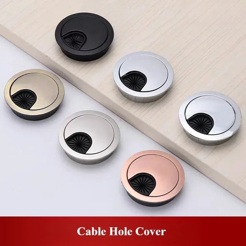 1Pcs Desk Wire Hole Cover Base 50/53/60mm Computer Desk Table Grommet Cable Port Wire Hole Cover Furniture Hardware Zinc Alloy