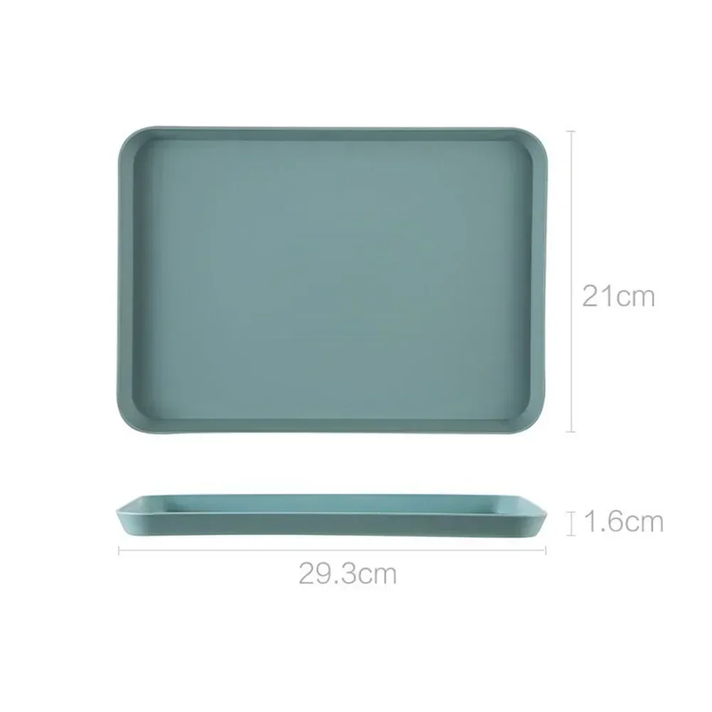 1pcs Plastic Rectangular Serving Tray Multifunction Anti Slip Flat Tray Large Capacity Food Fruit Dessert Tray For Kitchen Trays