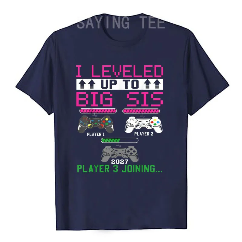 Leveled Up To Big Sister Again 2027 T-Shirt mit Aufschrift „Promoted To Big Sister“, Y2k Game Controller Gamer Saying Tee, Schwangerschaftsankündigung – Detail 8