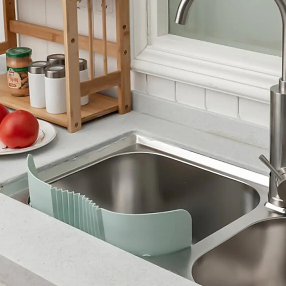 Basin Board Scalable Design Keep Clean Splash Proof Foldable Suction Cup Oil-Proof Sink Baffle for Kitchen