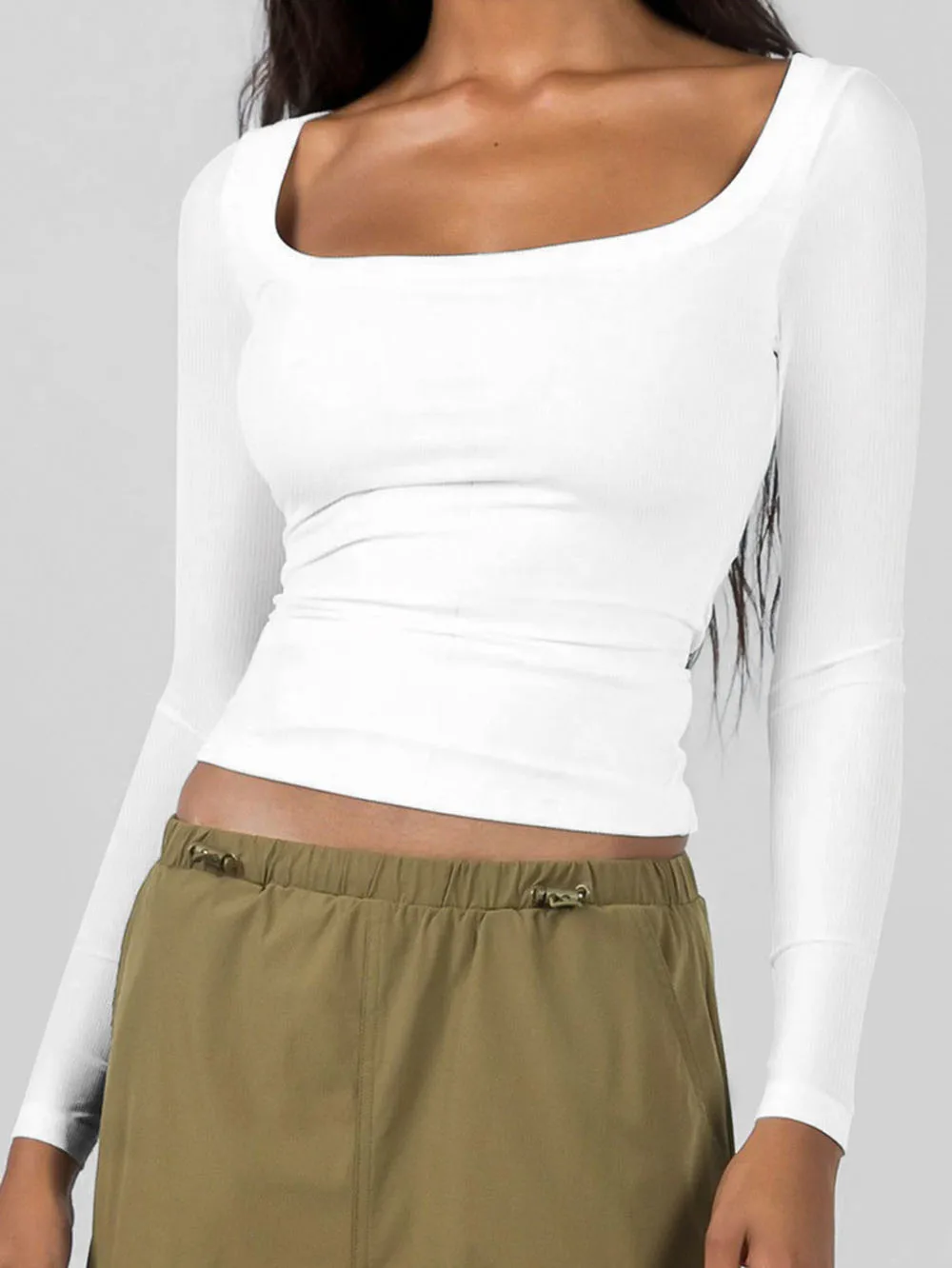 

2025 Spring/Summer Y2K Sexy Slim Fit Long Sleeve T-shirt Women's Top