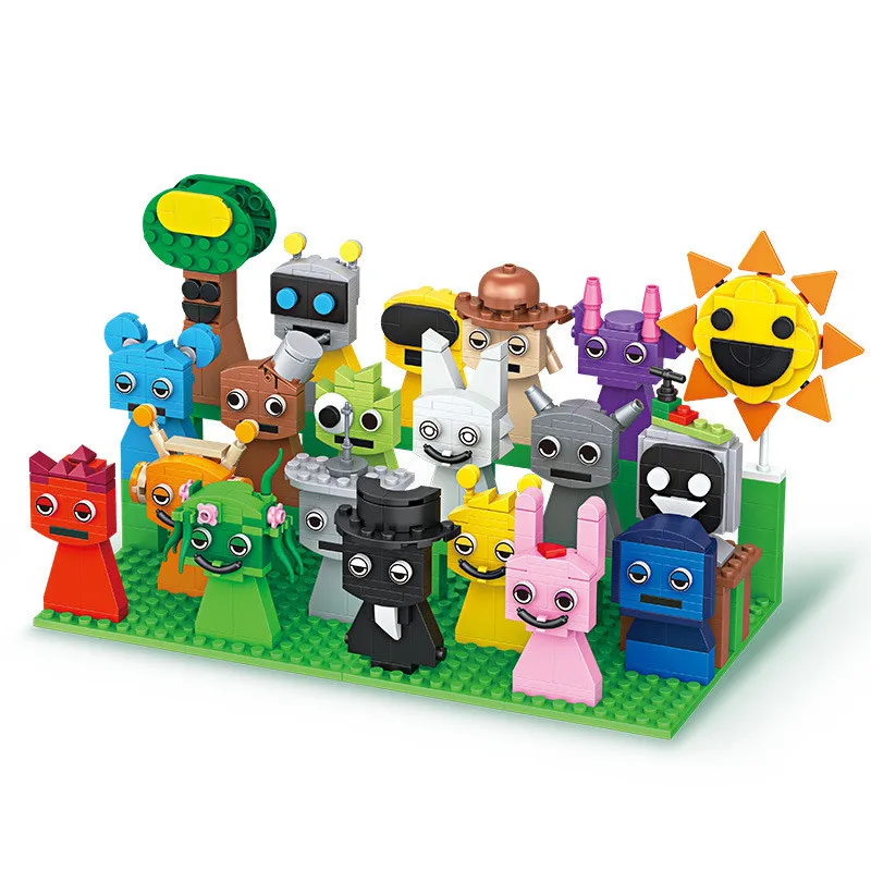 9 個 MOC フィギュアビルディングブロックセットホラーゲームフィギュアレンガのおもちゃ子供のためのクリスマスイースターギフトオルゴール