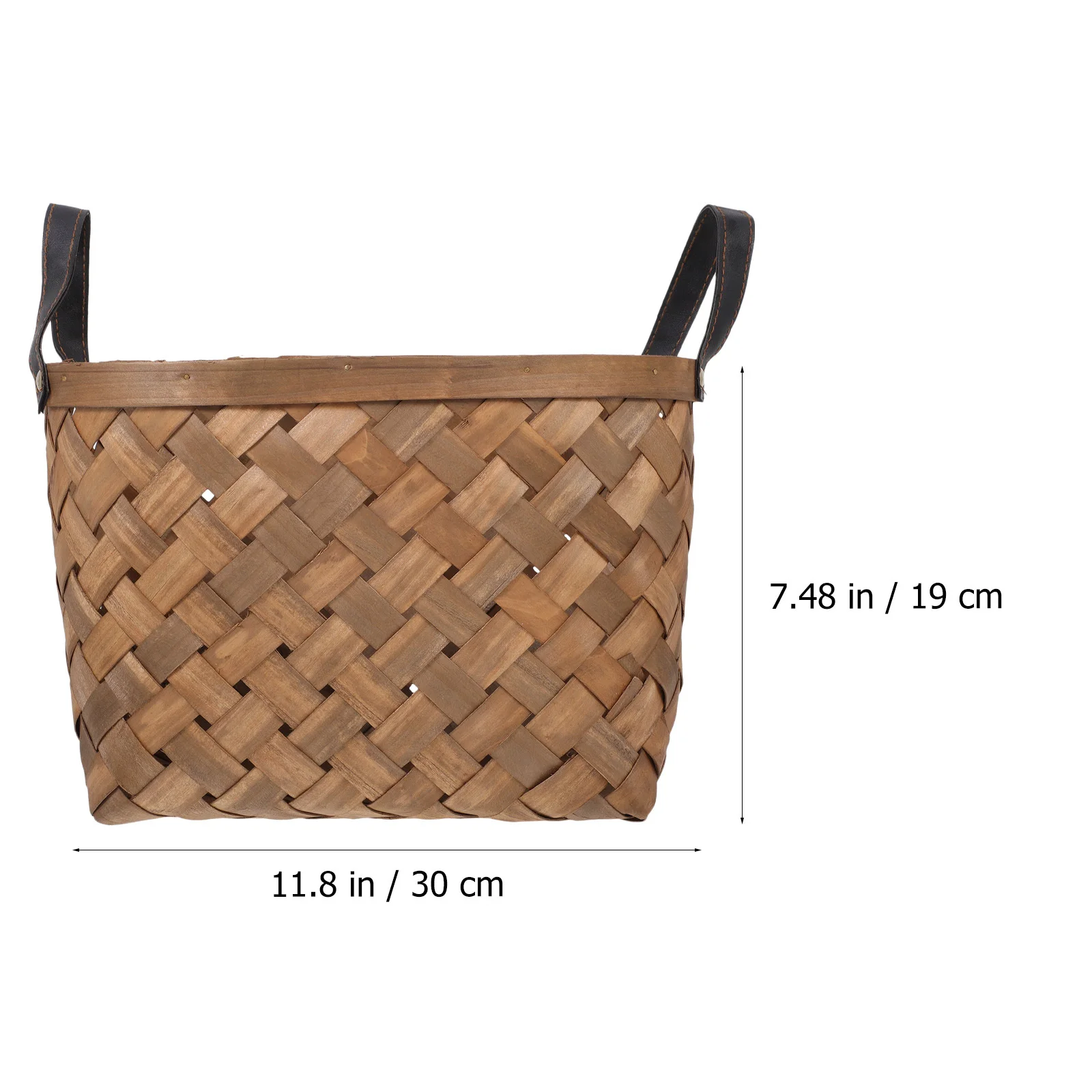 

1Pcs Handheld Storage Basket Natural Woven Brown Wooden Large Capacity Picnic Fruit Flower Home Decor Sundries Organizer