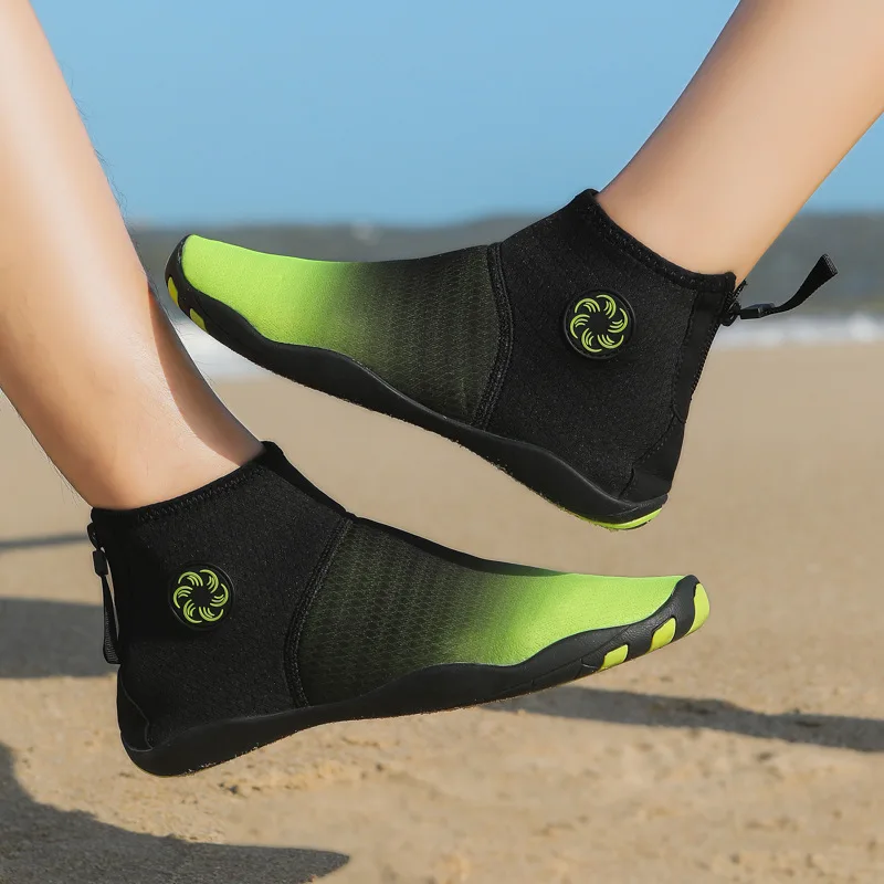 High-top creek shoes beach wading shoes women's swimming shoes one-pedal fitness yoga couple