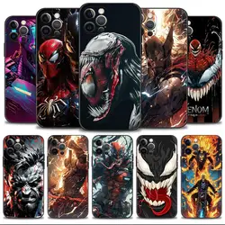 Phone Case For Apple iPhone 15 11 14 13 12 Pro Max 13 12 Mini XS XR X Silicone Cover Marvel Venom Spider Man Symbiosis Shell