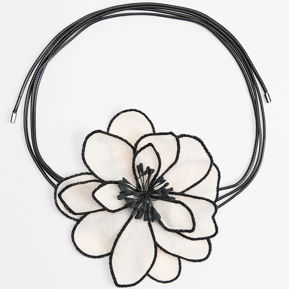 Vedawas Floral Cord Necklace,Vintage Elegant Banquet Party Bride Women Accessories,Gifts for Lover and Friends
