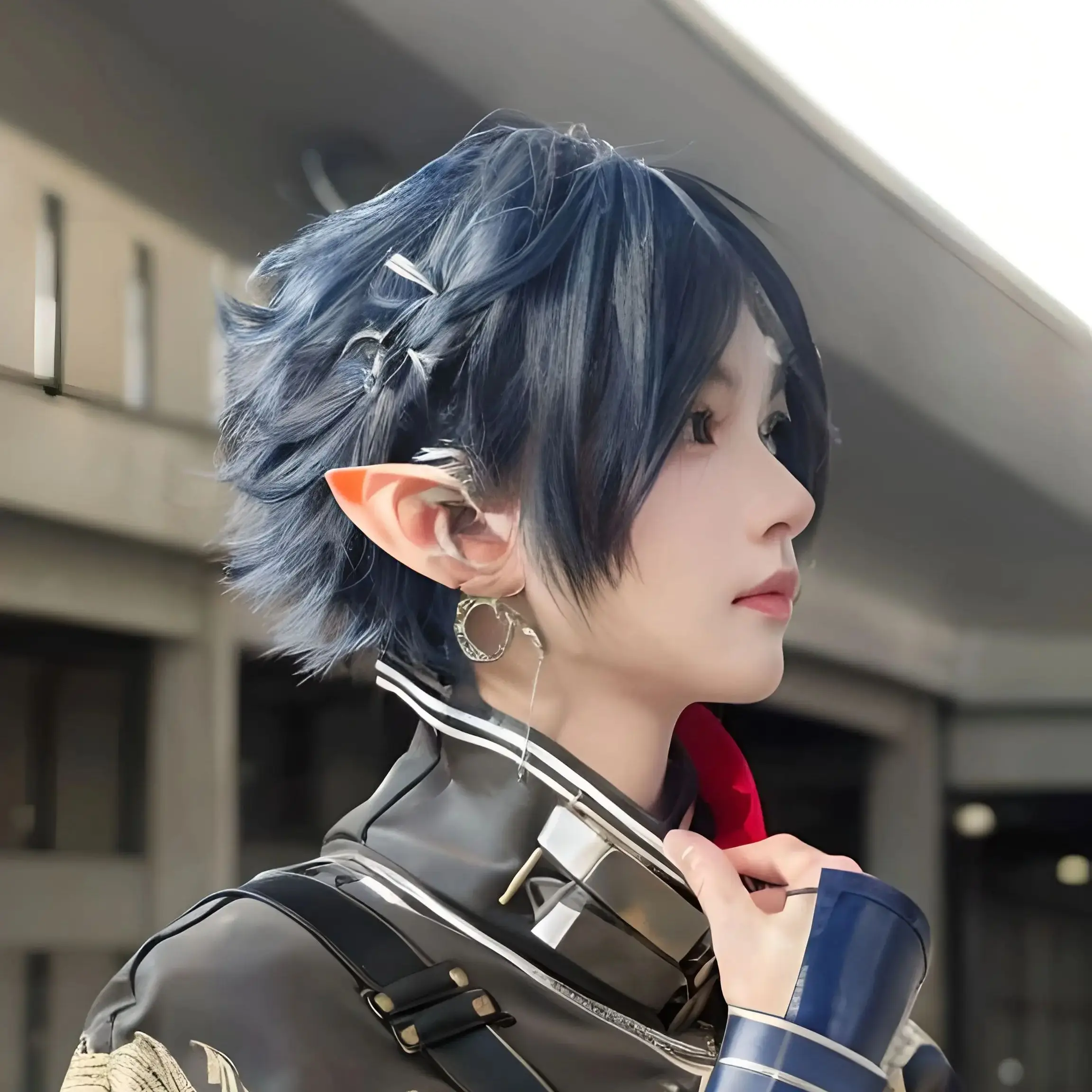 Juego Arknights Zuo Le peluca cosplay pelo corto gris azulado juego cosplay peluca anime cosplay peluca