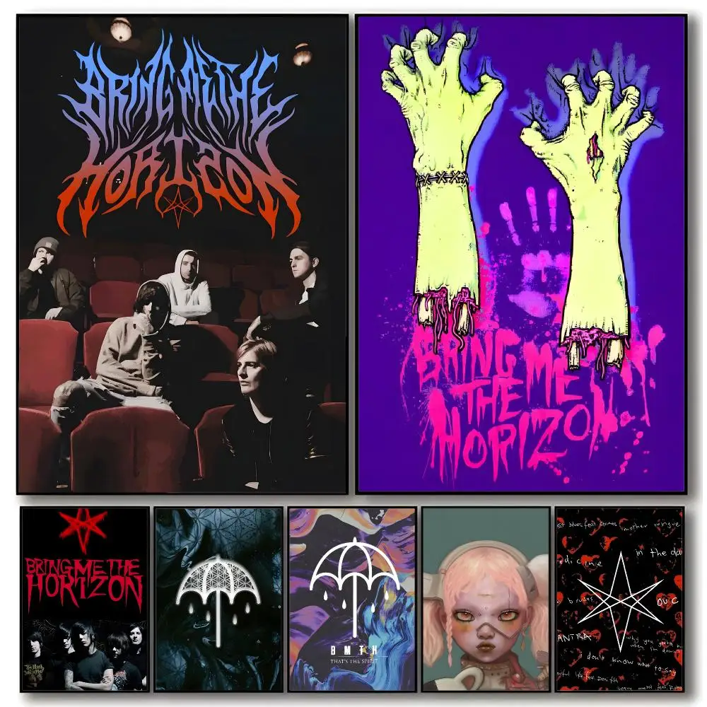 Metal Band B-bring Me The Horizon Poster Trendy Aesthetic Wall Art Poster for Dorm Room Bedroom Decor