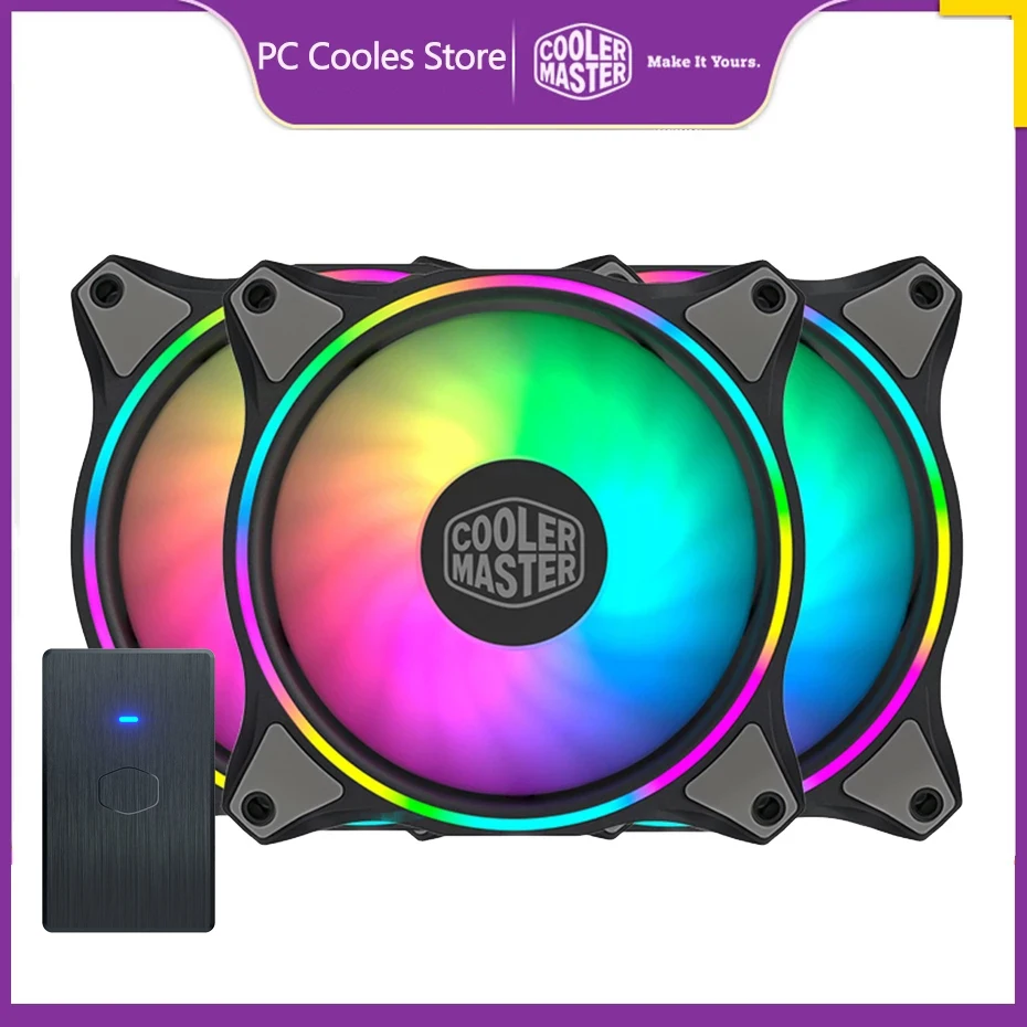 Cooler Master MF120 HALO 3 in 1 KIT 120mm Dual Loop Addressable RGB Lighting 5V/3PIN ARGB Computer Case CPU Cooling Fan