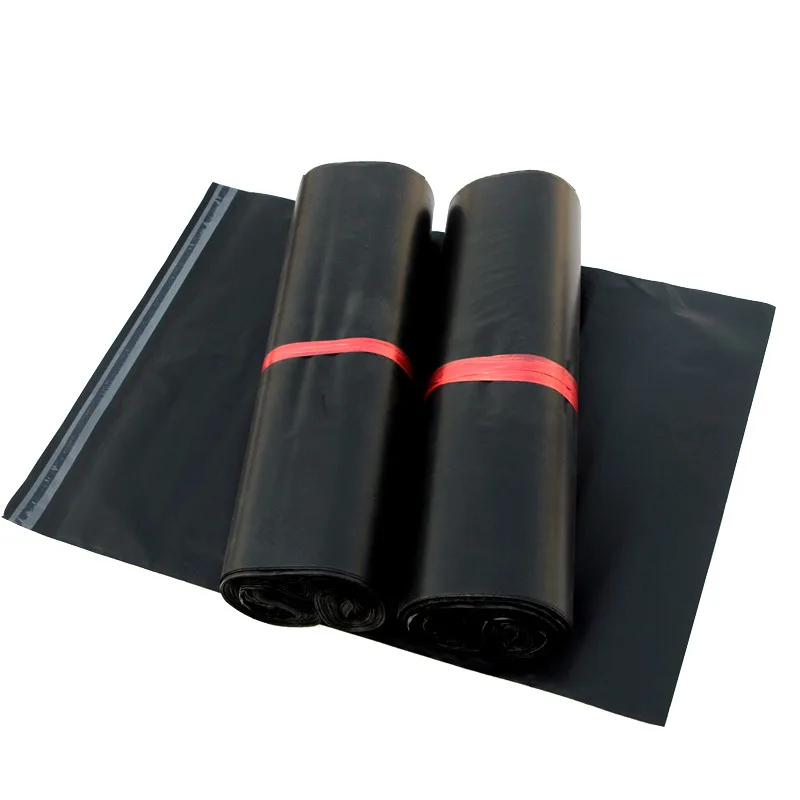 

50/100 шт. черных полиэтиленовых почтовых пакетов с клейкой лентой, экологичные пластиковые пакеты для упаковки постельного белья, одежды, курток, мусора, подарочных коробок