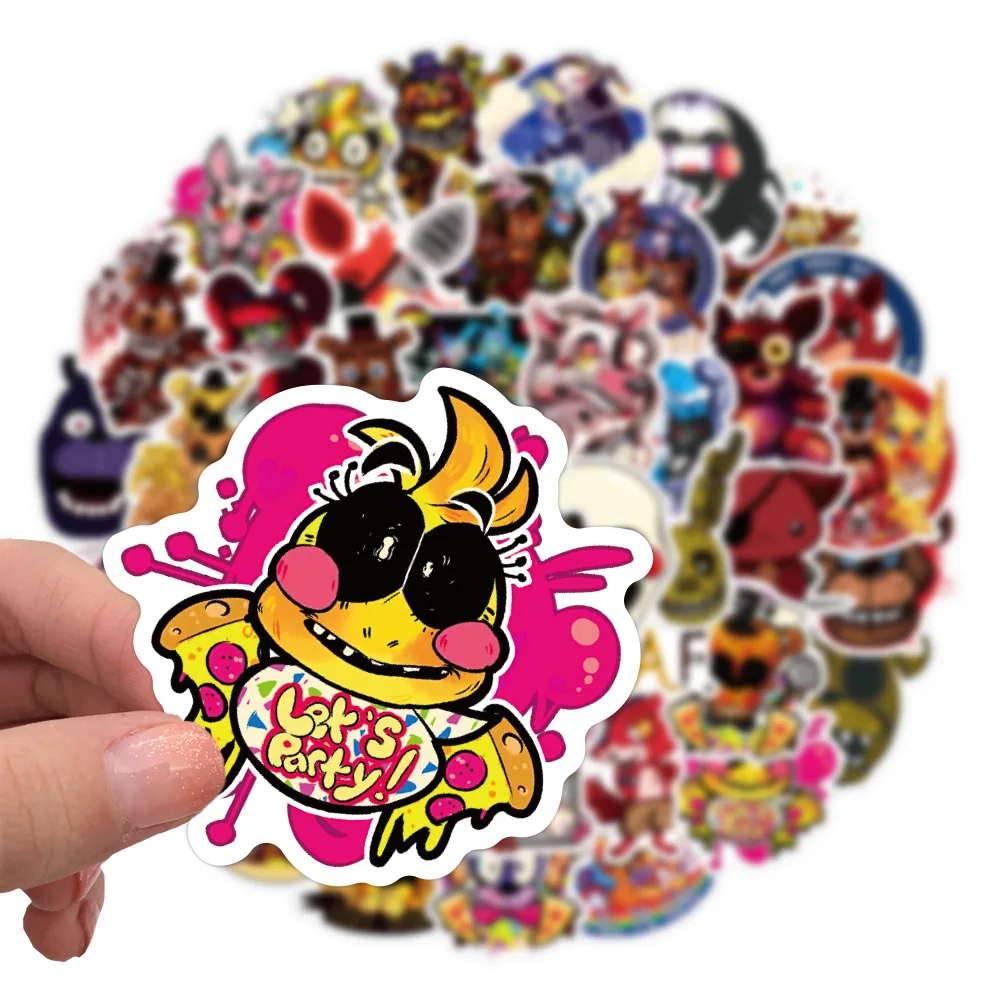 50Pcs Teddy Bear Stickers Five Nights At Freddy's Stickers C