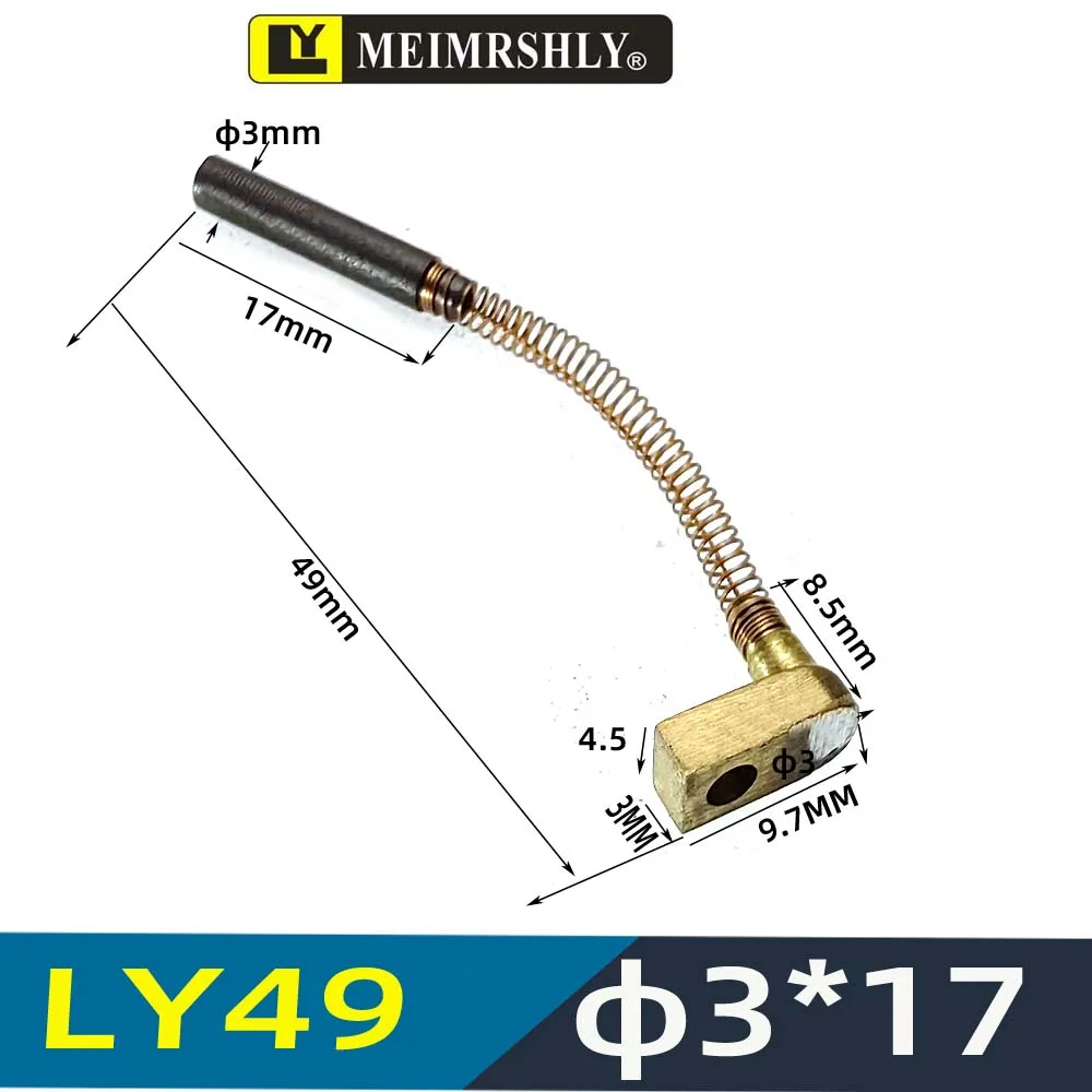 LY49 NCBZ Scribing Machine Carbon Brush 3x17mm Spindle 53mm Length 010015-0 for Precision Tools And Equipment