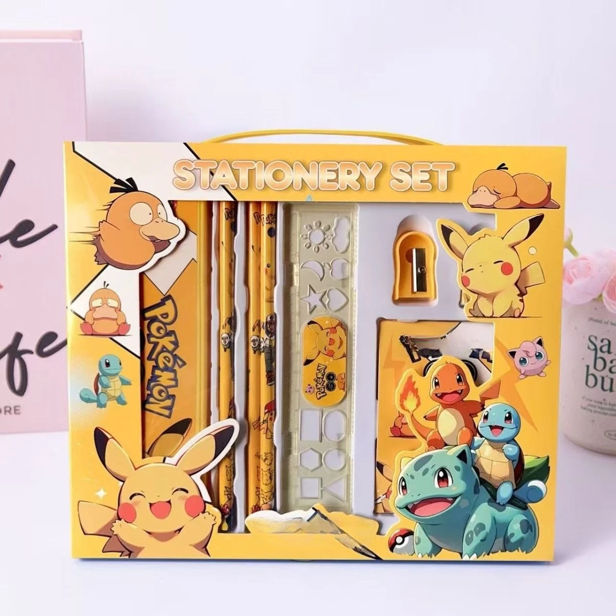 

Pokémon Learning Stationery Set, Cartoon Cute Student Study Supplies, Back-to-School Gift, Gift for Friends, Reward Present