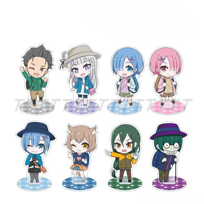 Game Frederica Rem Emiria Beatrice Echidna Emilia Acrylic Stand Doll Anime Mini Figure Model Plate Cosplay Toy for Gift